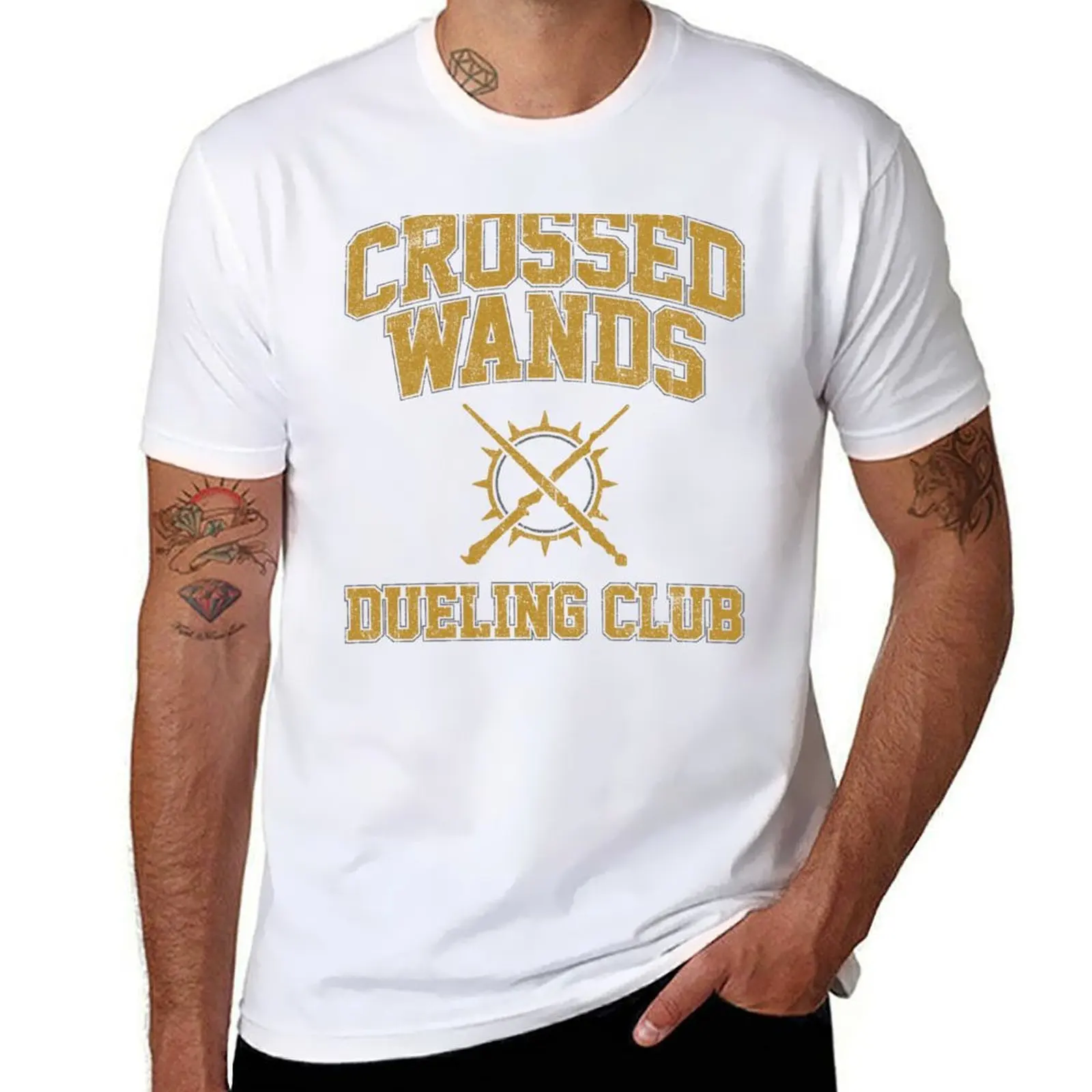 Crossed Wands Dueling Club (Variant) T-Shirt Clothing blue lock summer 2025 mens designer t shirt