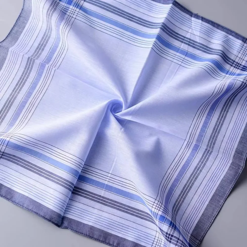 10Pcs Cotton Handkerchiefs Square Plaid Pocket Tissues Soft Hand Towels for Men Women Wedding Party Restaurant Daily Use