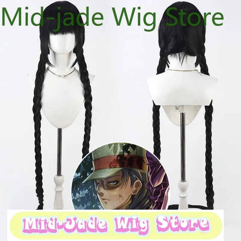 Black Lagoon Roberta Cos Wig -1m Long - 1.4m Long Black Real Scalp Hair Anime Games Costumes Props Role-playing Wigs