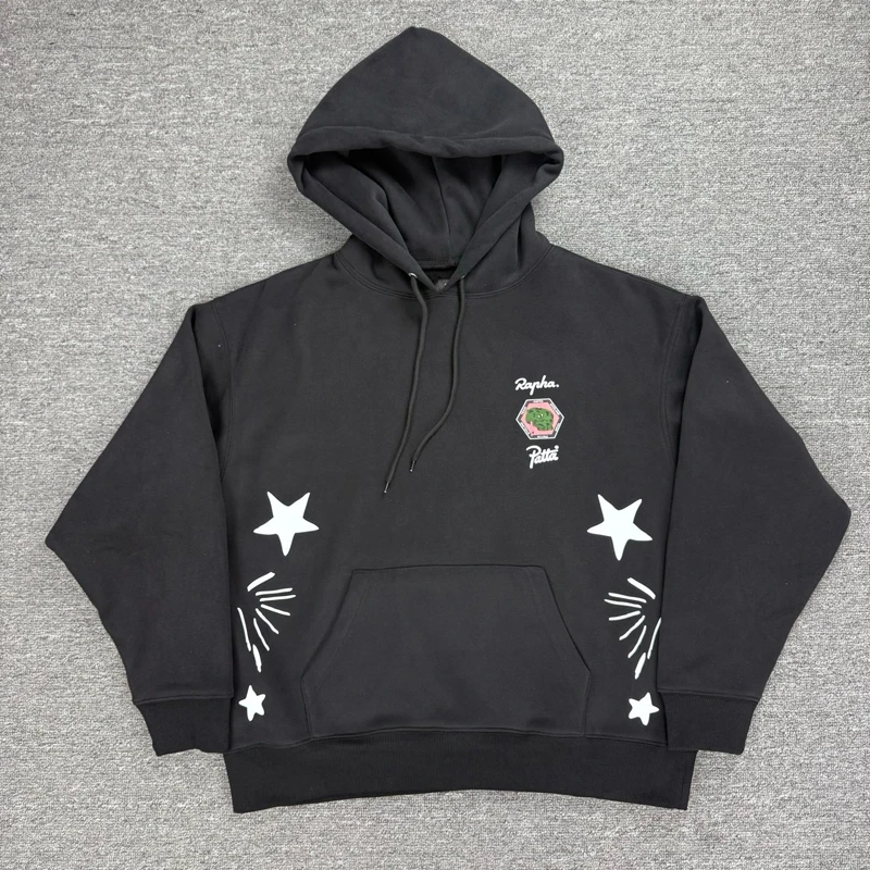 

Winter Patta Hoodie Stars Print Terry Cloth Tops Men Women Streetwear Sweatshirts High Quality Cotton Loose Pullovers Clothes