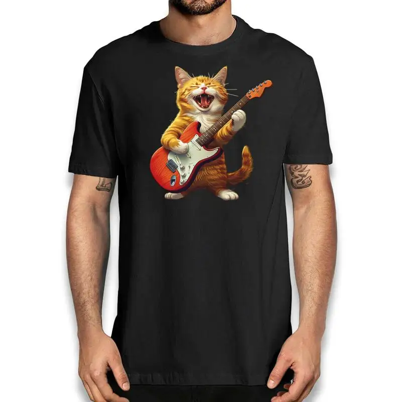 

Orange Cat Star Musician T Shirt Music Lovers Novelty