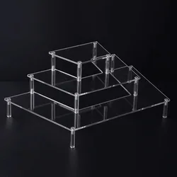 Polygonal Transparent Acrylic Display Stand, Acrylic Column Organizer for Toy Models, Handicrafts, Cupcake Storage and Display