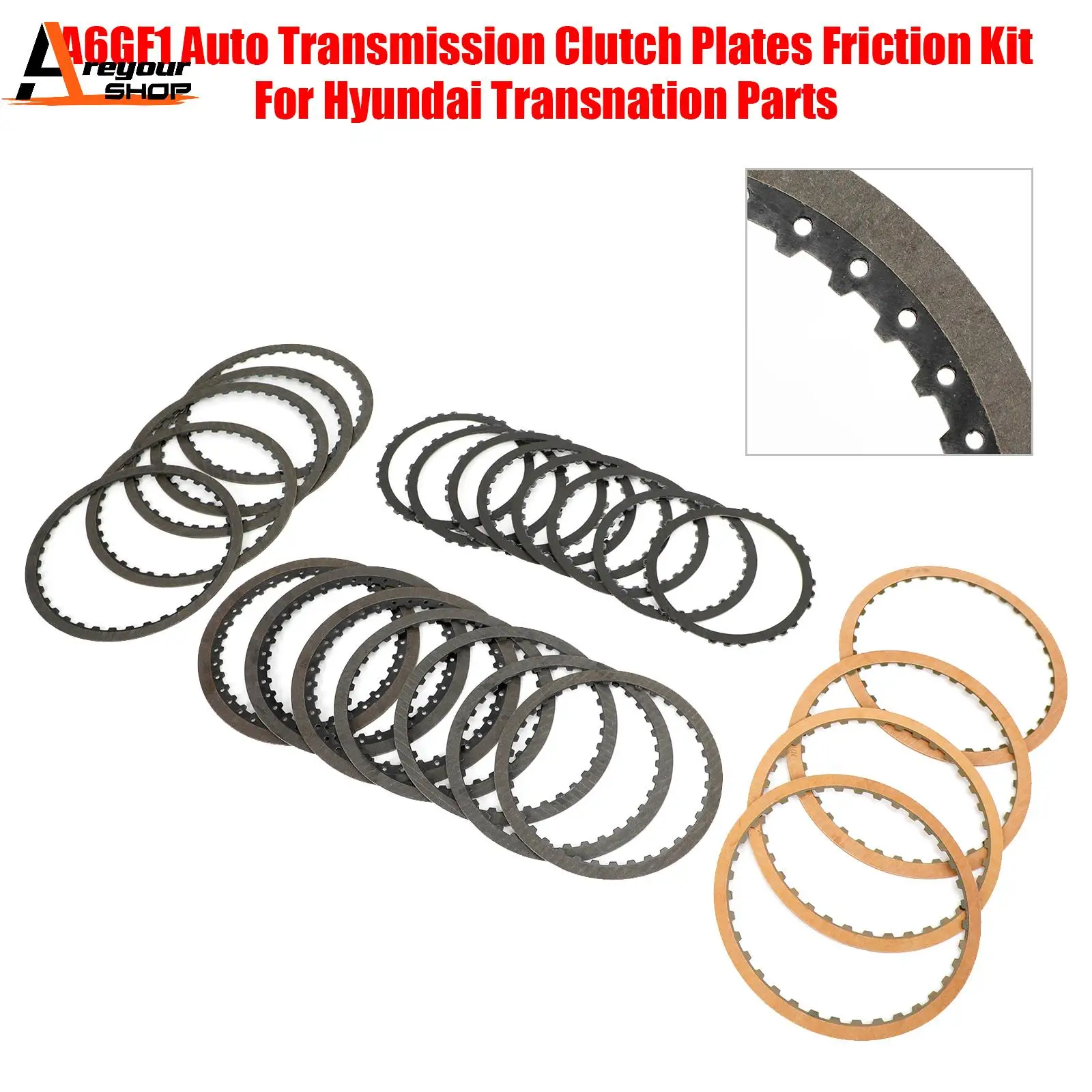 

Areyourshop A6GF1 Auto Transmission Clutch Plates Friction Kit For Hyundai Transnation Parts