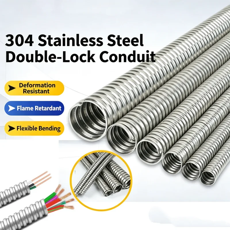 1M 4/6/8/10/13mm 304 Stainlesss Steel Corrugated Pipe Wire Line Cable Conduit Protect Hose Tube Rat-proof Sleeve Home Hardware