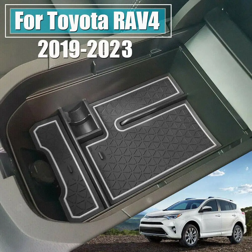 Caja de almacenamiento para reposabrazos Central de coche, organizador de consola Central impermeable, bandeja para Toyota RAV4 2019-2023, accesorios interiores para automóviles