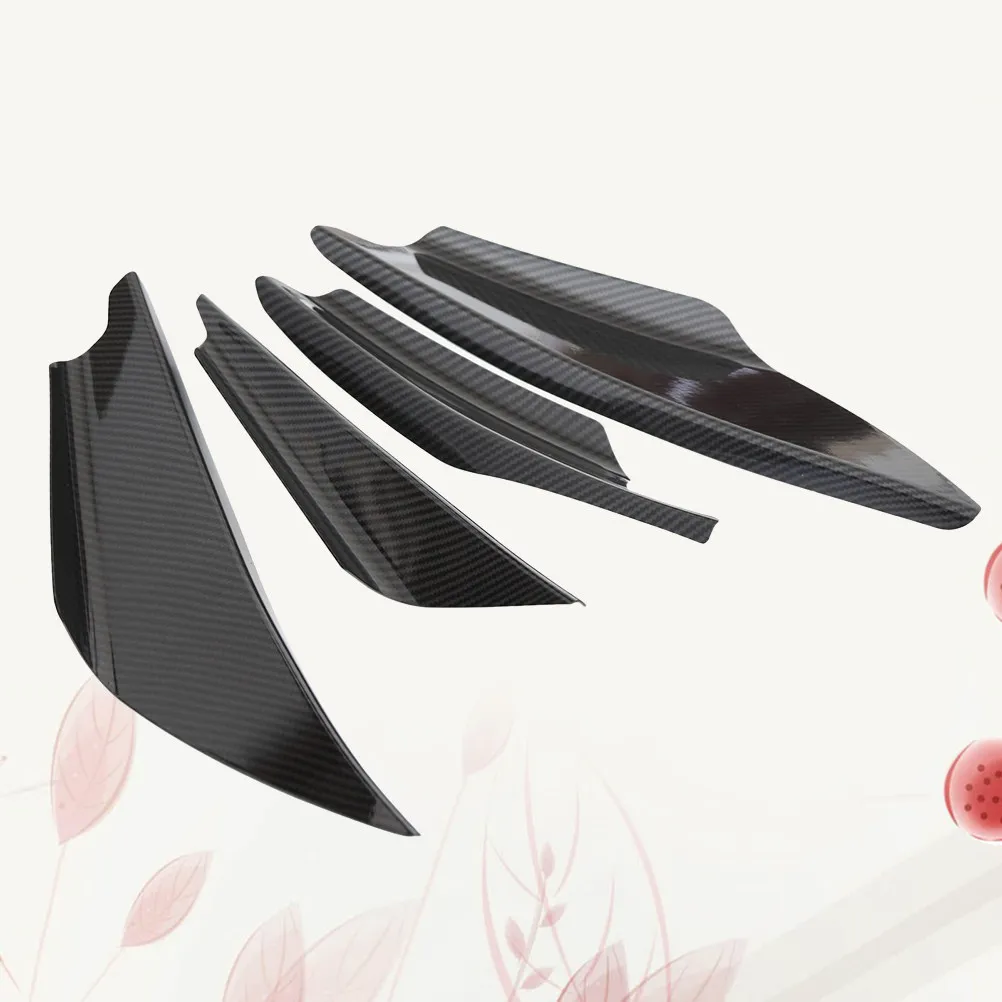 Picture 3: 4pcs Universal Front Bumper Splitter Spoiler Abs Lip Diffuser Carbon Fiber Look Durable Car Styling Upgrade For Car Exterior