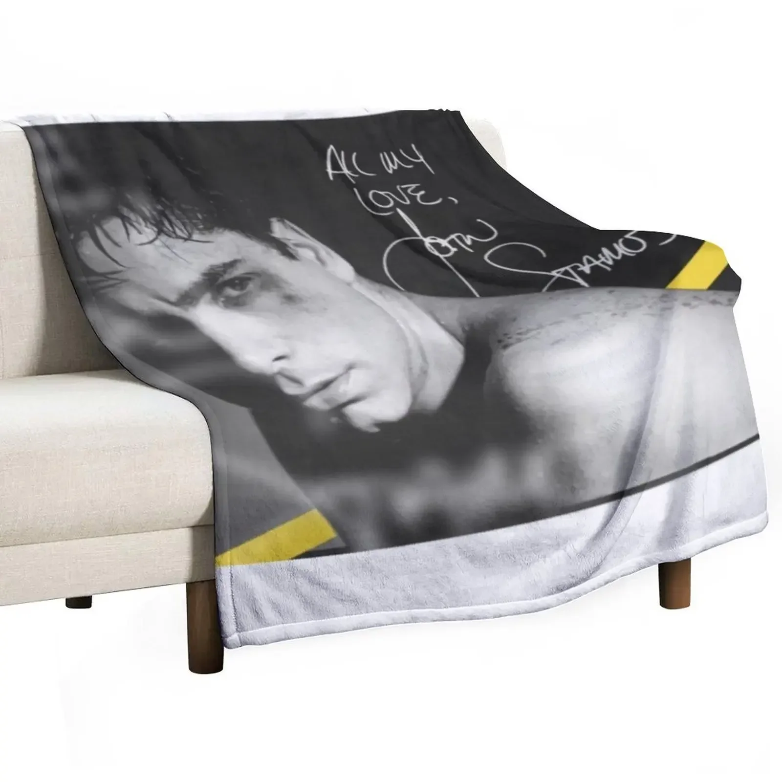 

John Stamos Throw Blanket Personalized Gift Furry Bed linens Blankets