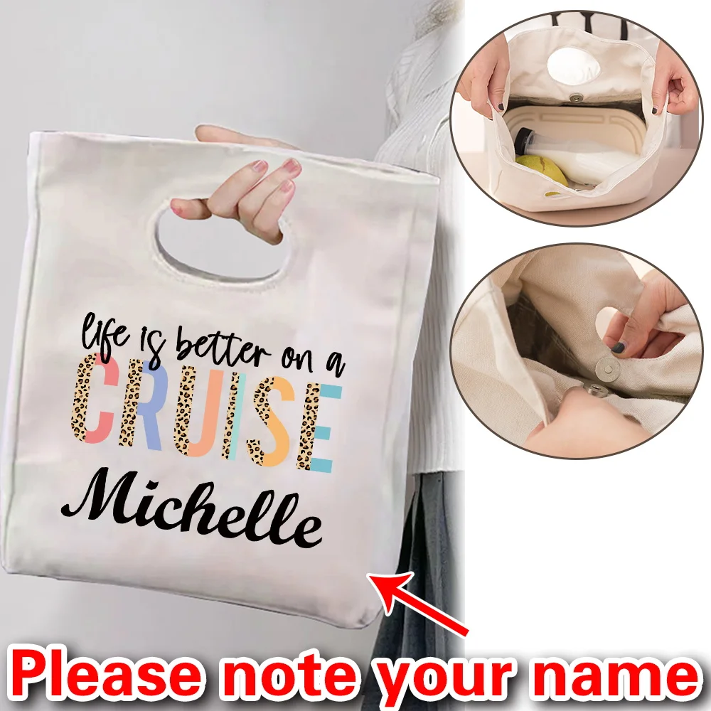 

Personalized Customized Lunch Bag, Large Capacity, Portable and Thickened Fashion Printed Outdoor Picnic Bag, Student Lunch Bag