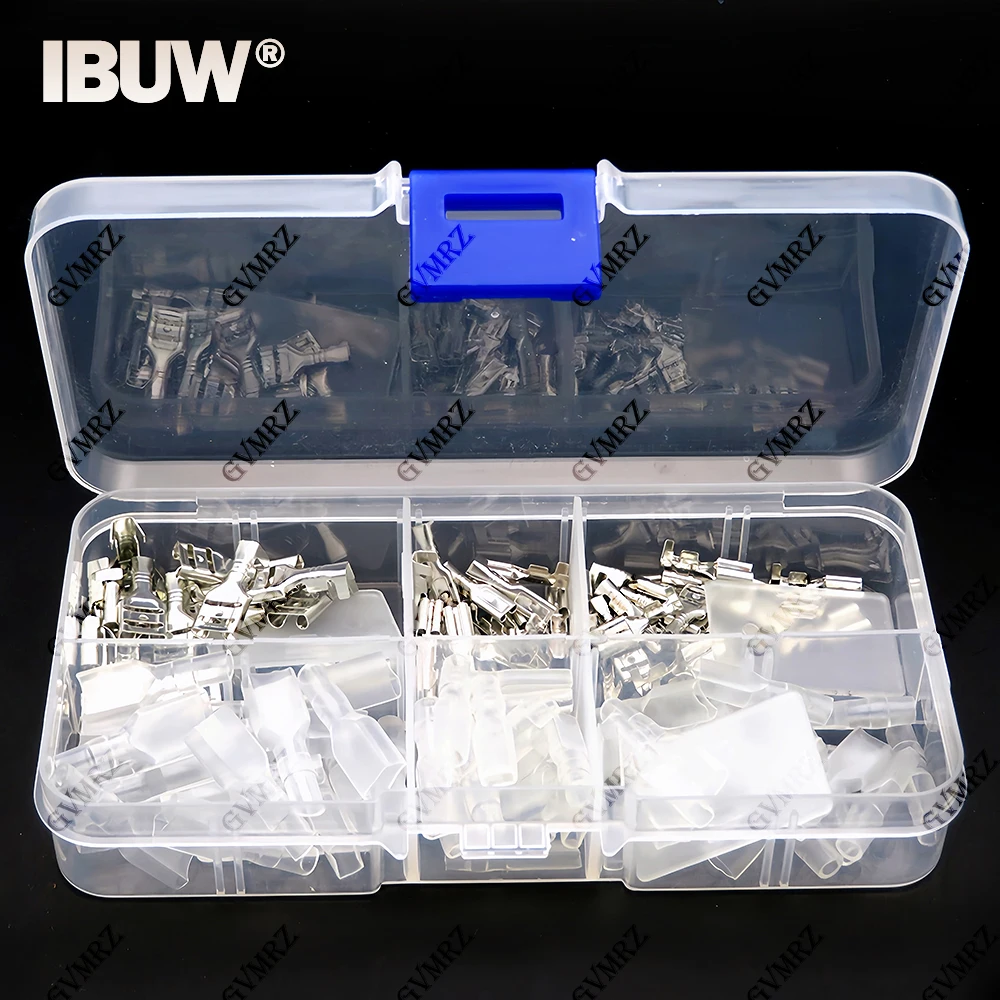 120PCS 2.8/4.8/6.3mm Female Spade Terminal Boot - 20PCS Each Size, Silver & Gold for Electronics Wiring Projects