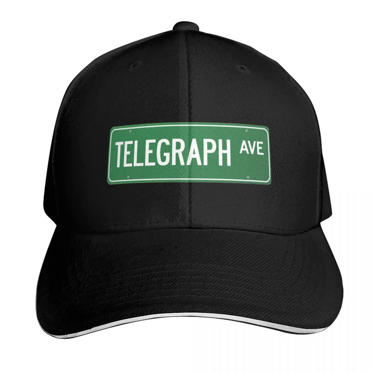 Telegraph Ave. Street Sign Baseball Cap Outdoor Golf Running Hiking Summer Beach Travel Streetwear Hip Hop Trendy