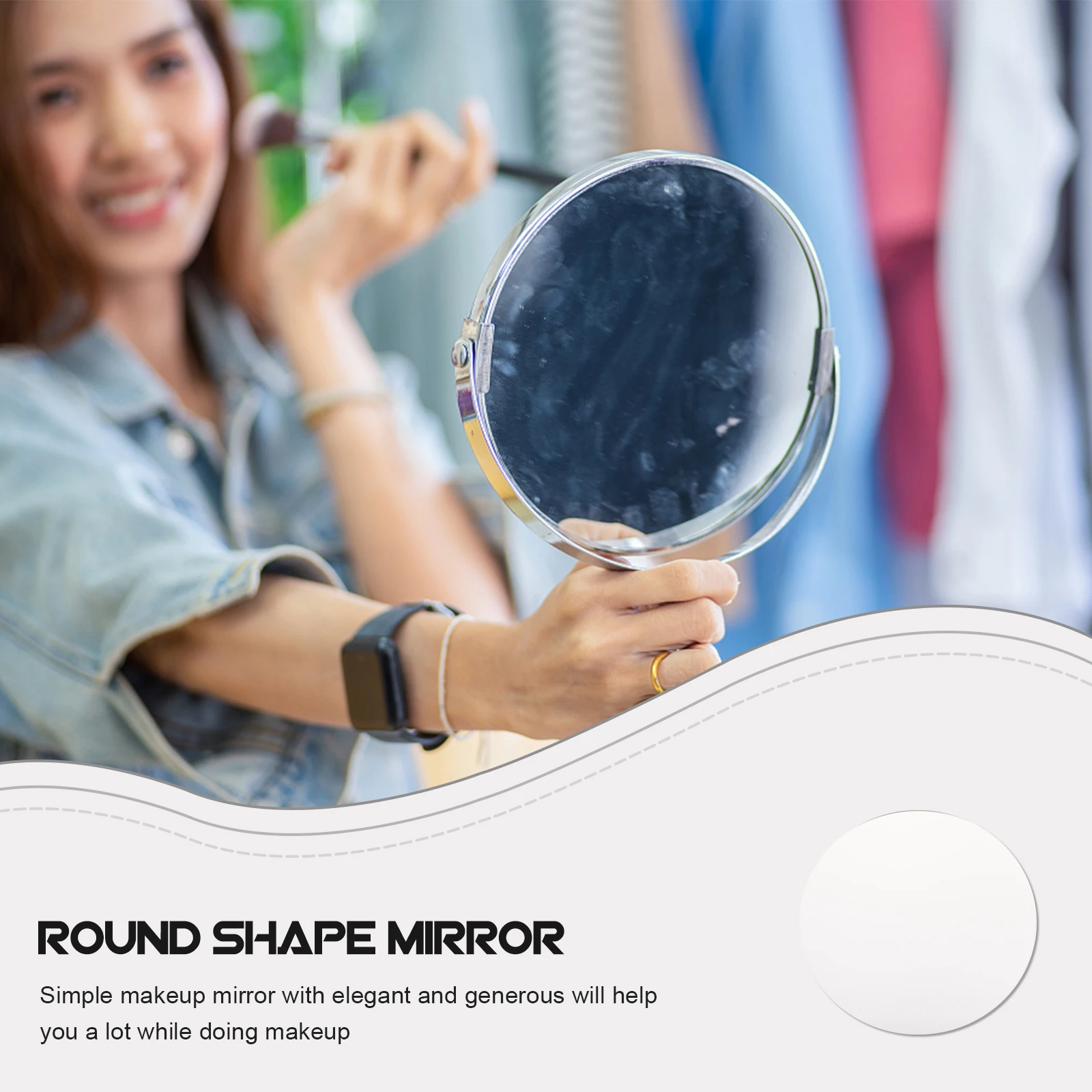 

Stylish Round Makeup White Glass Plate For Living Room Vanity Decorative Desktop Student Durable Acrylic Diy Wall