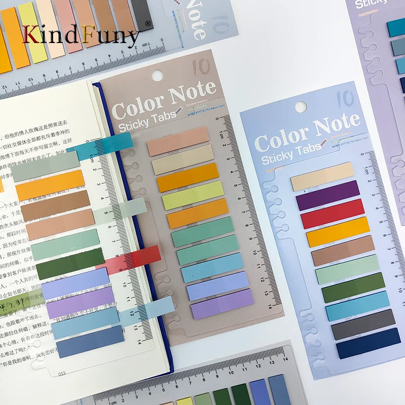 KindFuny 1200pcs Sticky Index Tabs Notes Set with Ruler  Markers  Planners School Office Stationery Posted It