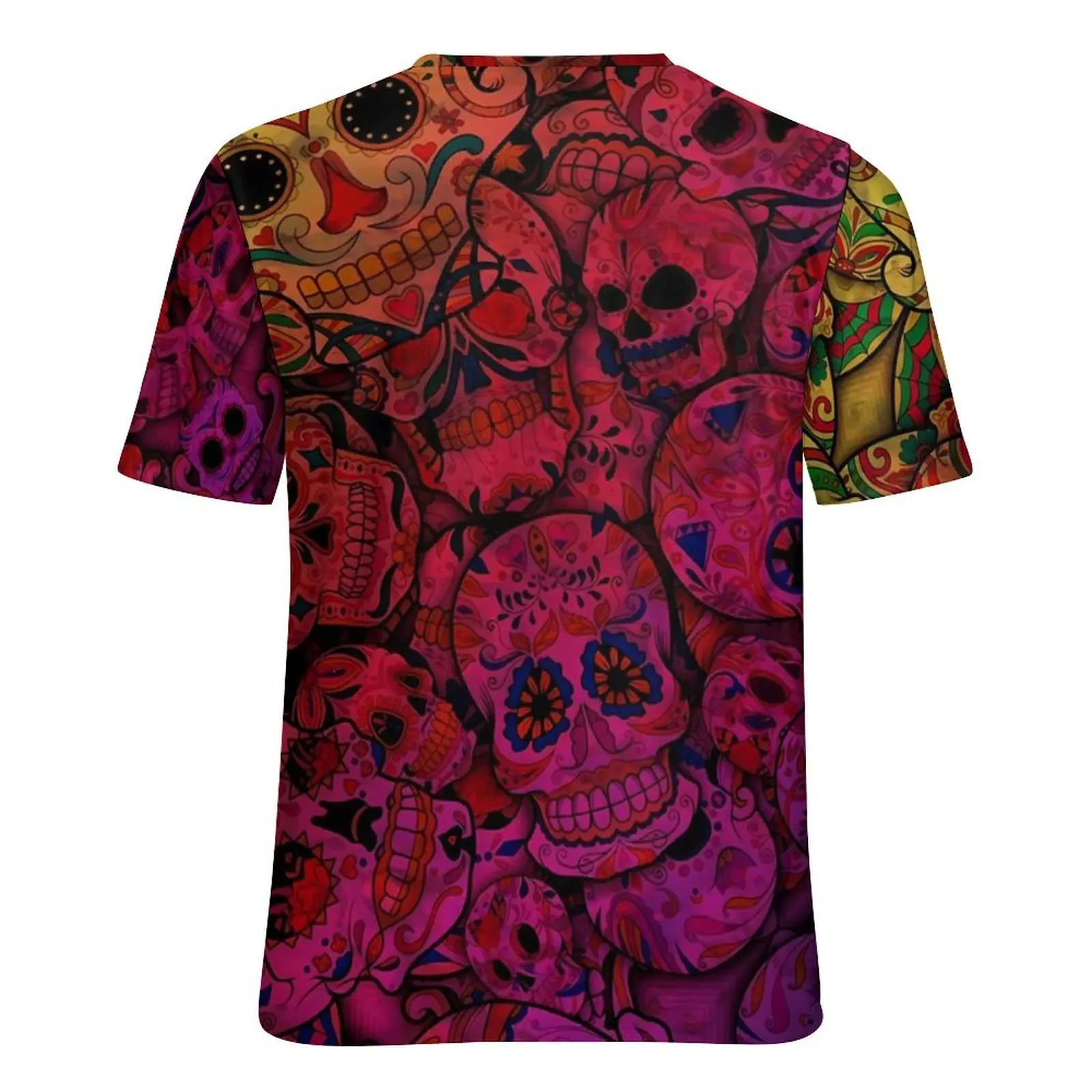 Camisetas de calavera de azúcar arcoíris de gran tamaño, camiseta sencilla con estampado abstracto, camiseta bonita de manga corta para mujer, camisetas con diseño de playa