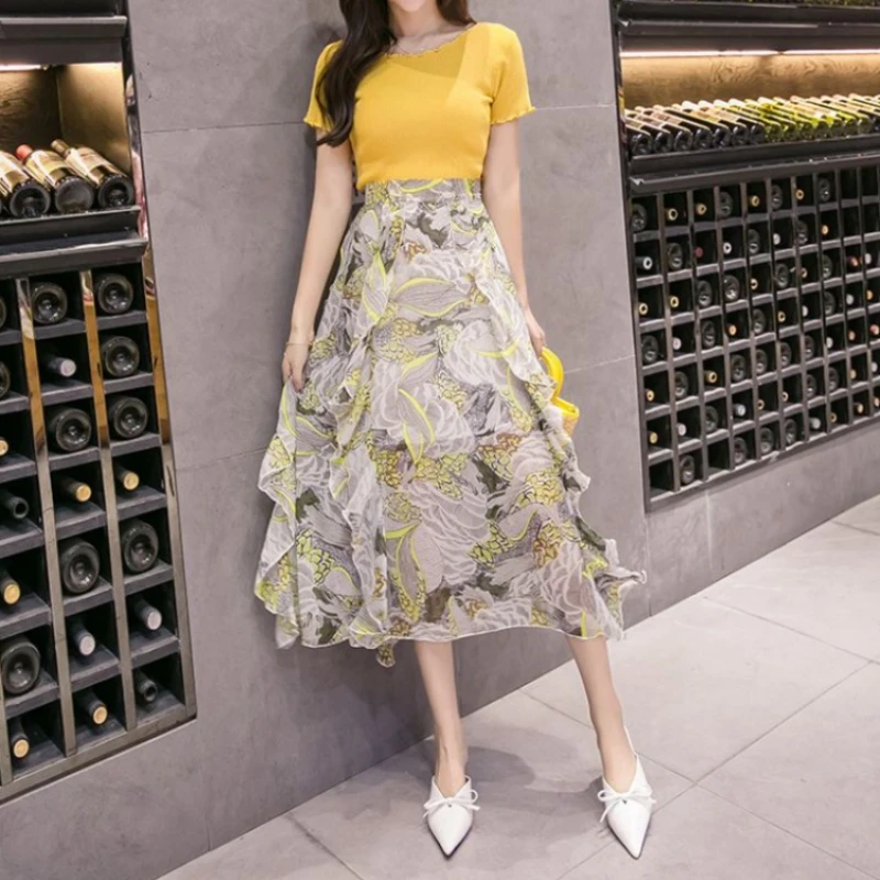 

Skirts for Women A Line Zipper Ruffle Woman Skirt Aesthetic Summer 2024 Clothing Sales New In Korean Style Casual V Harajuku