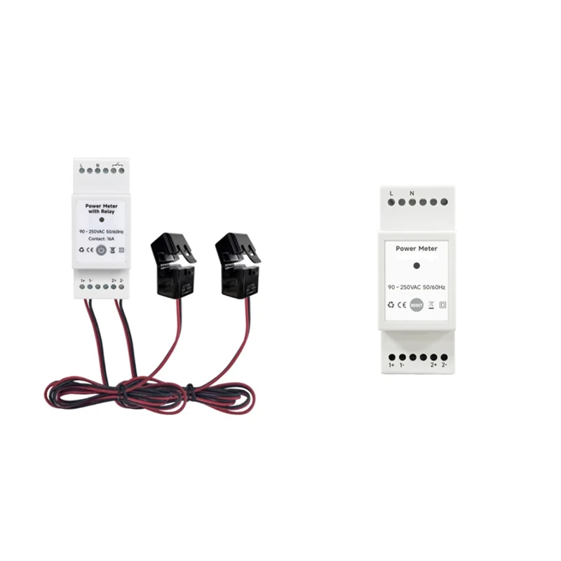 

Best-Tuya Smart Life Wifi Energy Meter Bidirectional 2 Channel Din Rail With CT App Monitor Export And Import Power