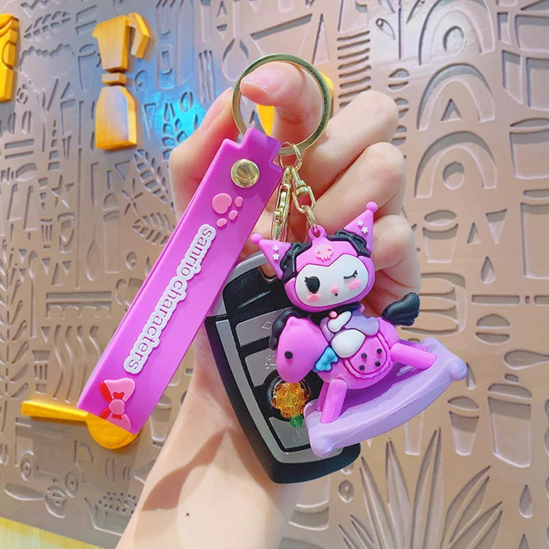 2025 Sanrio Kuromi My Melody Trojan Horse Keychian Kawaii Hello Kitty Cinnamoroll Pendant Keyring Kawaii Girls Christmas Gifts