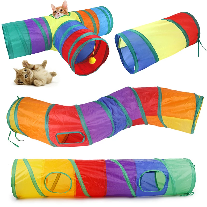 Cat Tunnel Tube Foldable Cat Toys Kitty Training Interactive Fun Toy Tunnel Bored for Puppy Kitten Pet Supplies Cat Accessories