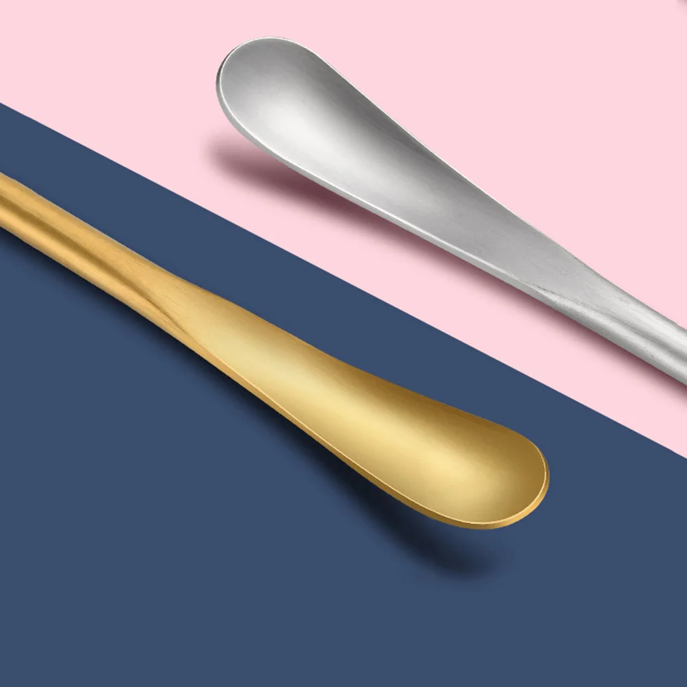 

4 Pcs Japanese-style Stainless Steel Mixing Spoon Short Slotted Ice Cream Scoop