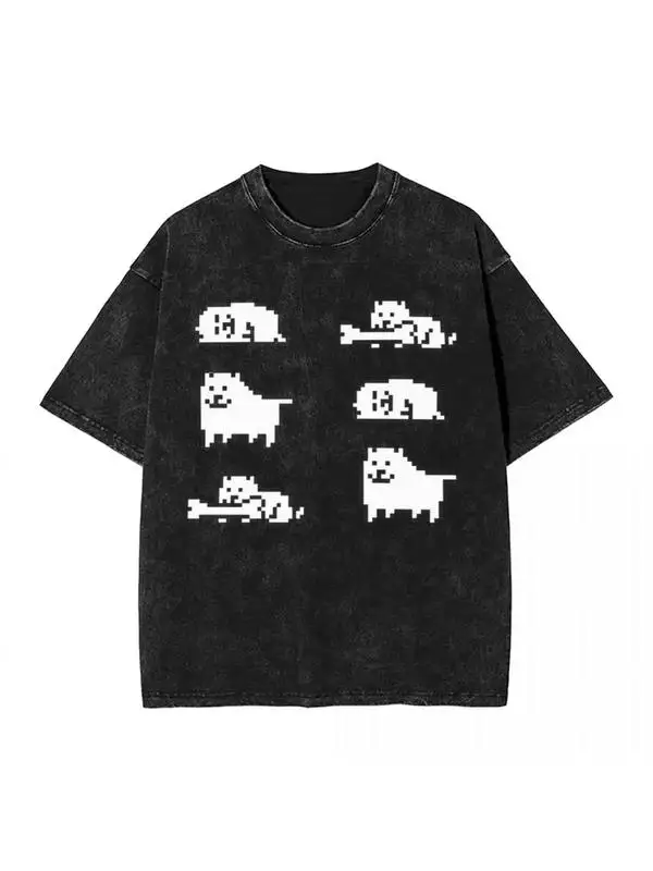

Annoying Dog Game Frisk T Shirts Wearable All Year Round Hip Hop Washed Cotton Oversize T-Shirt Undertale for Men Women Tops