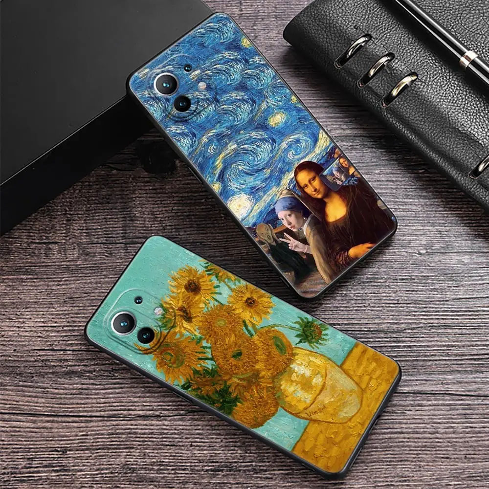 Cat Van Gogh Starry Night Painting Phone Case For Xiaomi 13T Pro Case Xiaomi 11 Lite 5G NE 12T 12 13 Pro 12 Lite 9 10 Back Cover