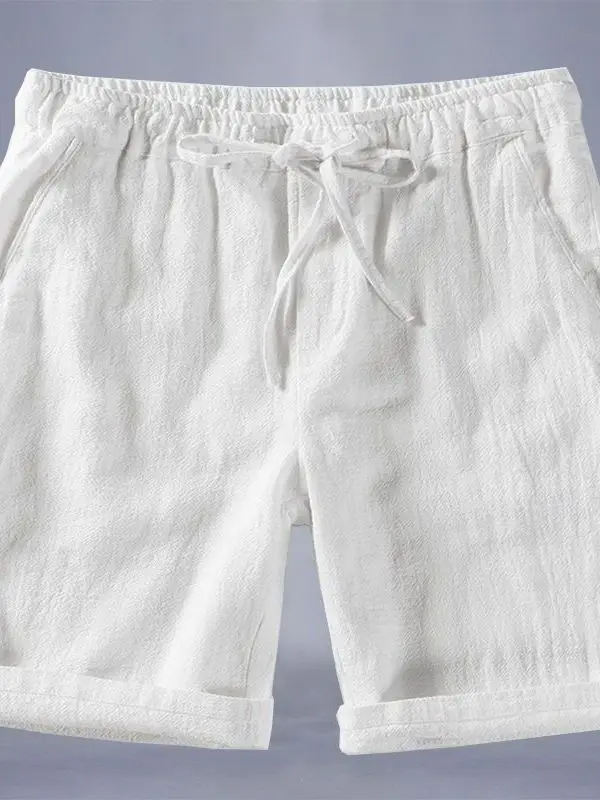 

Loose Fit Linen Cotton orts Men's Summer Thin Straight Leg Large Briefs Pure Color Breathable Comfortable Lightweight orts