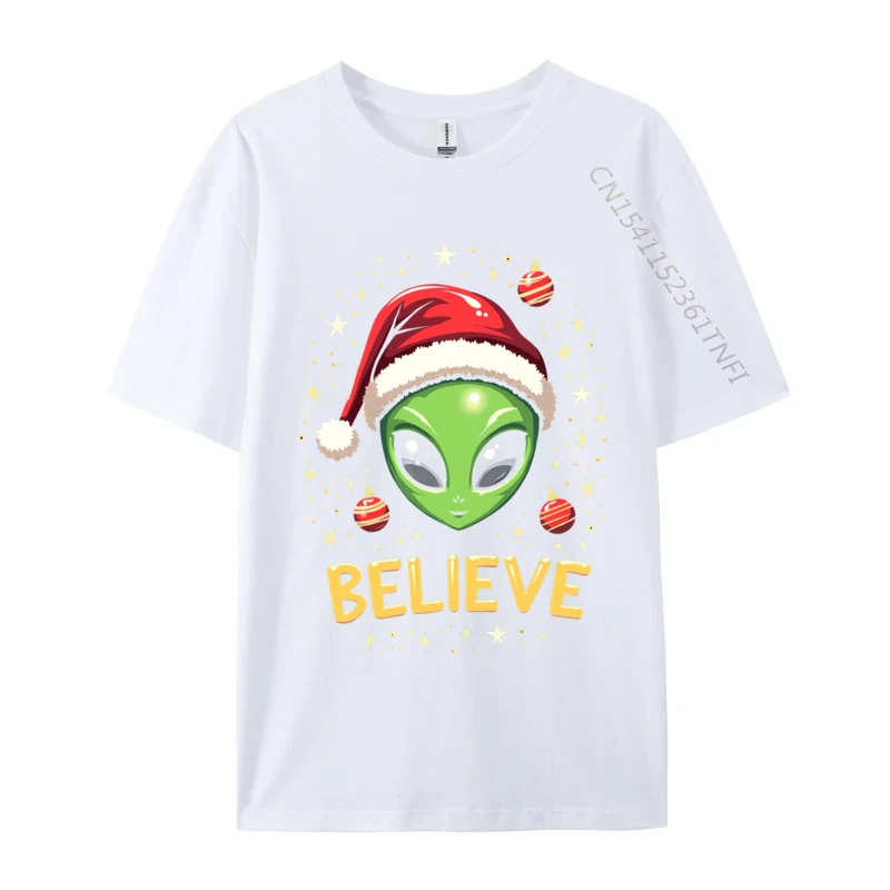 I Want To Believe Aliens Ufo Area 51 Roswell Alien Christmas T-Shirt Tees For Men Loose Custom T Shirt