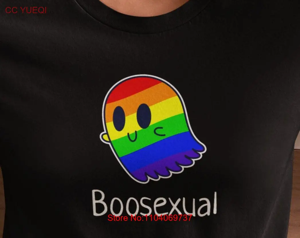 Boosexual Funny Rainbow Ghost T shirt Gay Lesbian Queer Non binary Pride Parade Love is Loud and Proud LGBTQ Ally Supporters