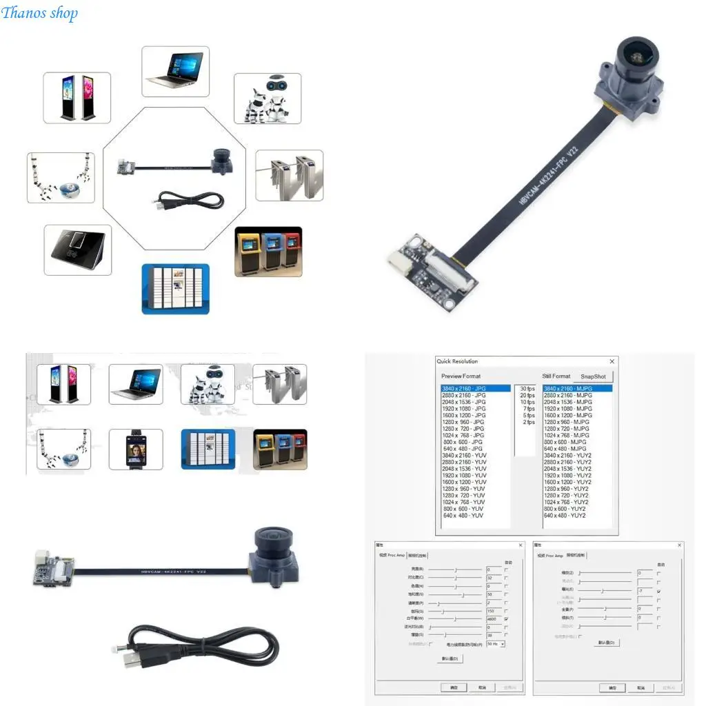 Compact USB2.0 Camera Module USB Cameras Modules IMX415(1/2.8'') 3840x2160 MJPEG 30FPS Multiple System Supports X37A