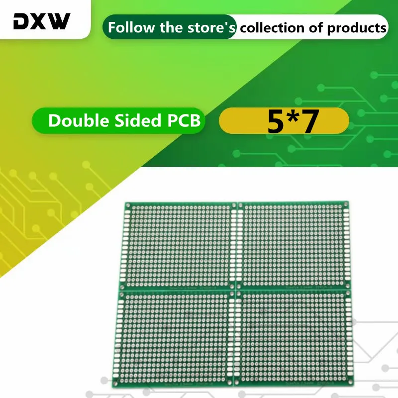 

5PCS 5x7 Double Sided PCB 5*7 Diy Universal Printed Circuit Breadboard Plate