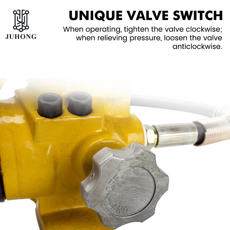 Immagine 6: Pompa Manuale per Olio da 900cc, Pompa Idraulica Manuale ad Altissima Pressione 0-70Mpa, Pompa Olio con Attacco Rapido e Manometro CP-700B