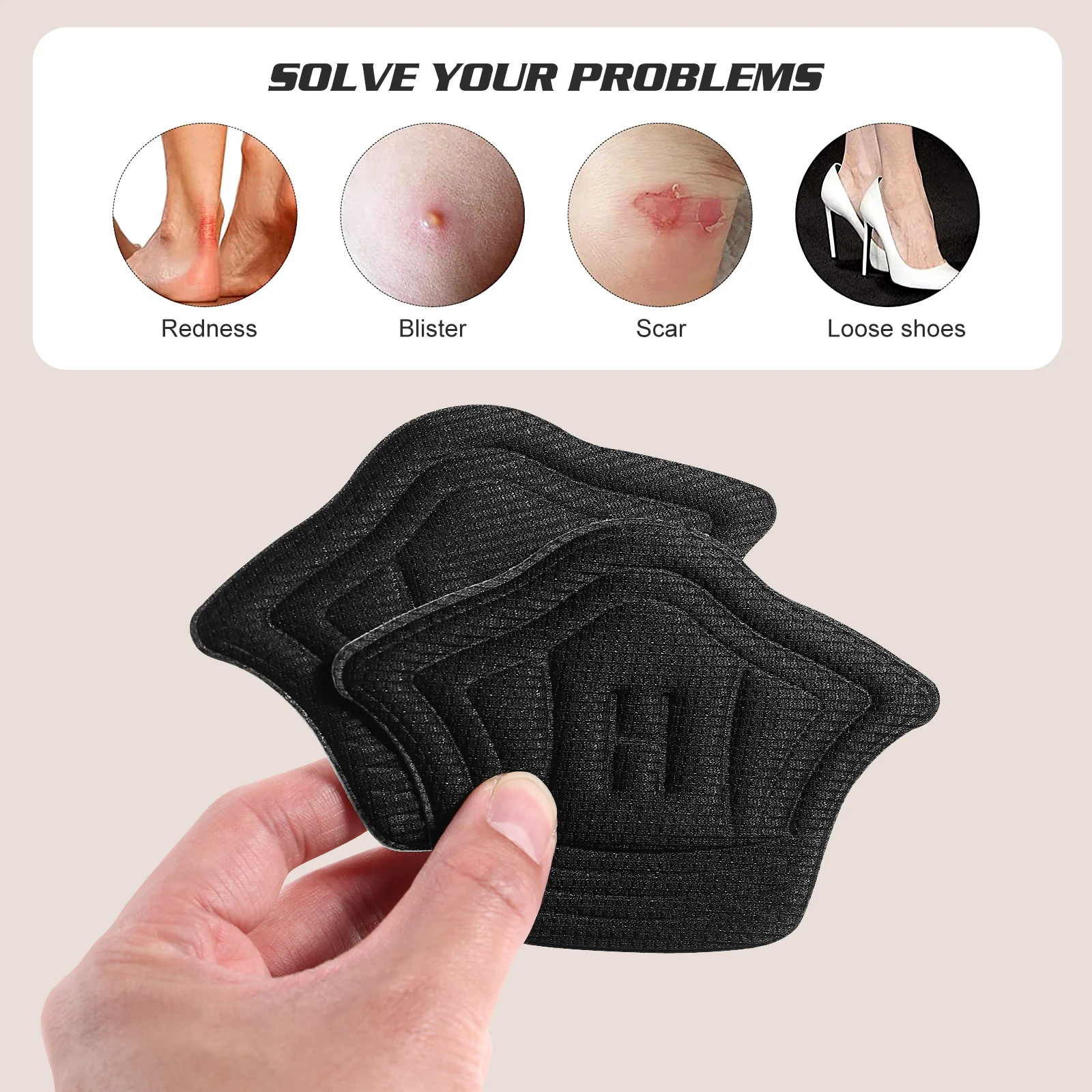 2 Pairs Follow up Shoe Cushions for Men Heel Grips Womens Shoes Pads That Are Too Big Inserts Pulled Cloth and Accessories