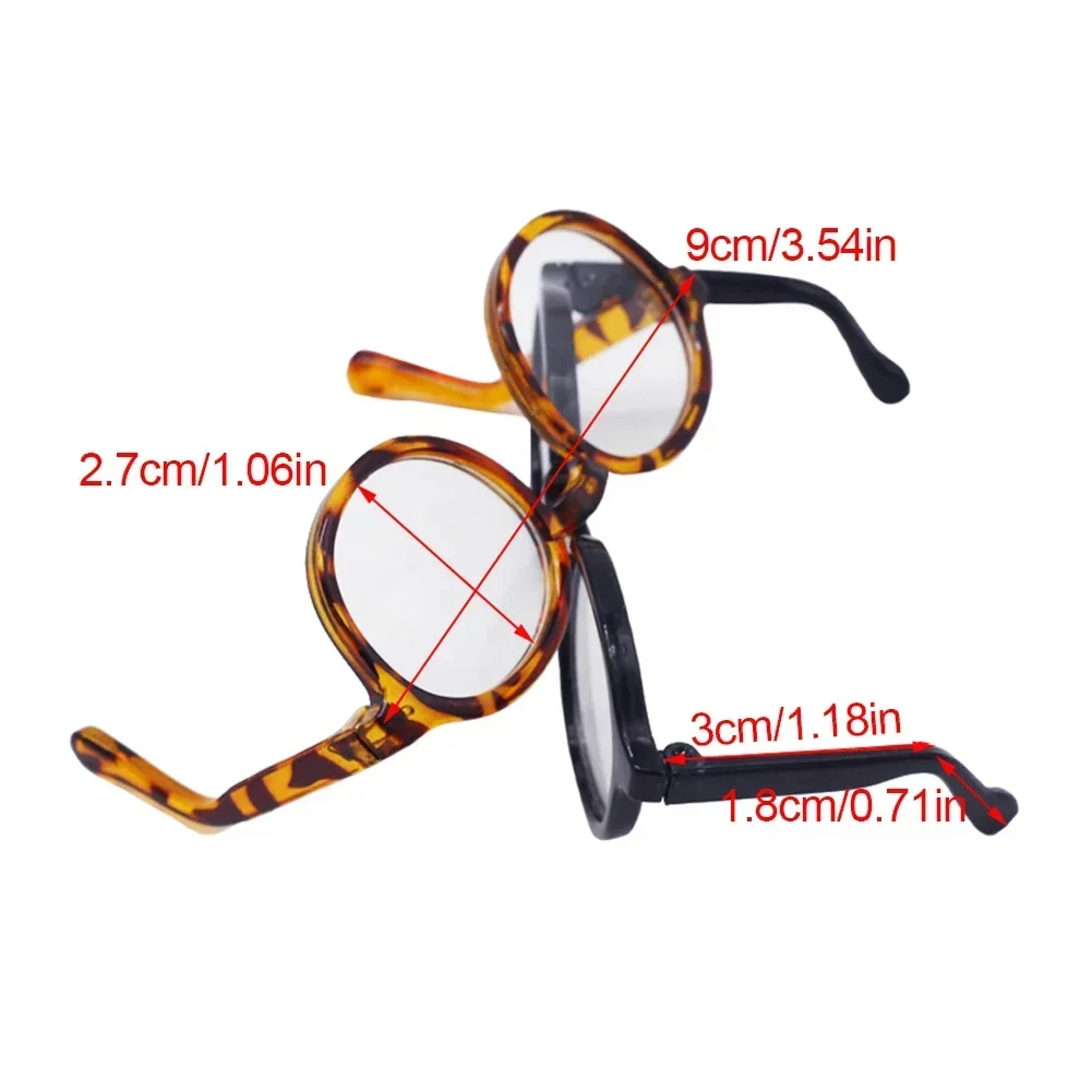 Labubu 6.5cm przezroczyste plastikowe okulary dla 1/8 1/6 1/3 1/4 BJD dla Labubu MSD SD pluszowe dla EXO Doll okulary przeciwsłoneczne