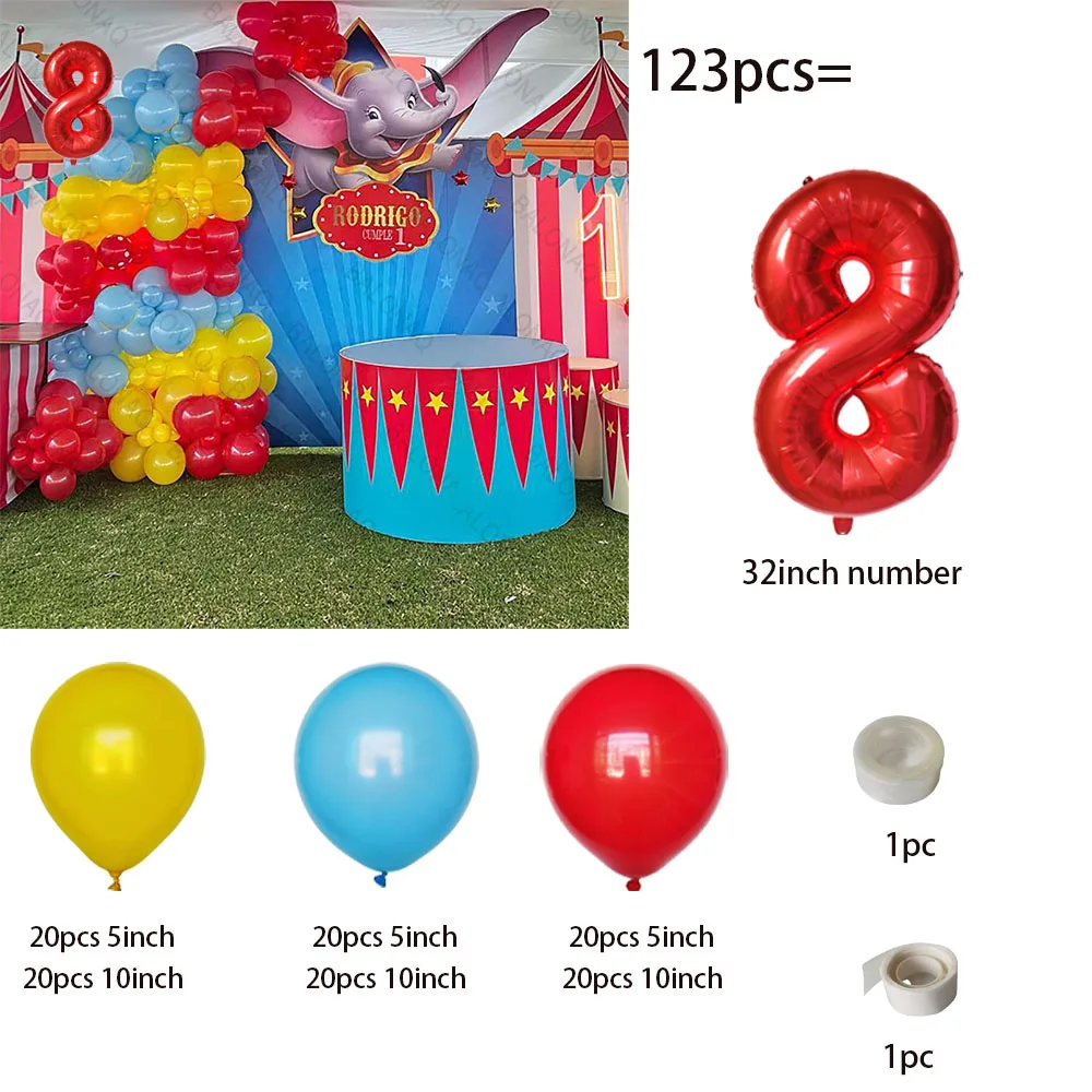 1 conjunto de balões de látex da disney, tema dumbo, crianças, meninos e meninas, conjunto de decoração de local de festa, bolo de aniversário, brinquedos de banho de bebê