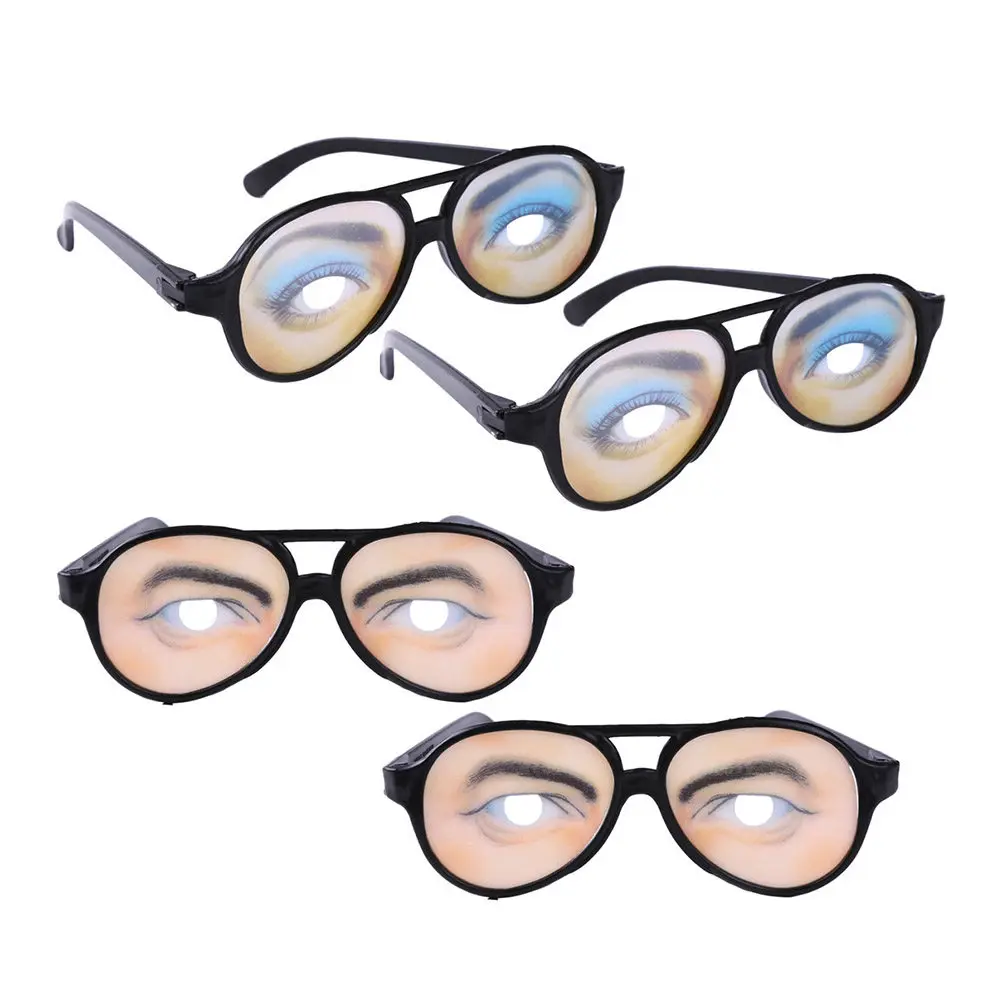 

4Pcs Novelty Funny Glasses Party Costume Accessories Photo Props Flexible Eyewear for Adults Kids Halloween Wedding Festivals