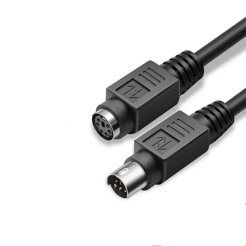 1 Piece Pure Copper Mouse Keyboard Extension Cable Head Round  Male To Male To Female 6 Pin MD6 Pin Extender