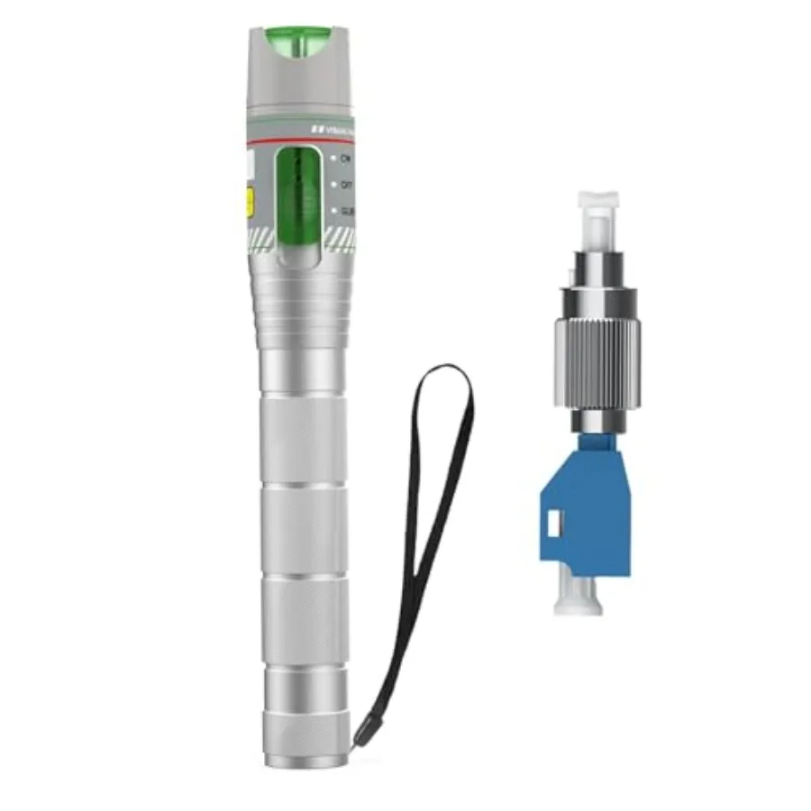 

Visual Fault Locator for Fiber Optic Cables, VFL Supports FC/ST/SC/LC Interfaces, Long-Range Fault Finder, Fiber Light Pen Test