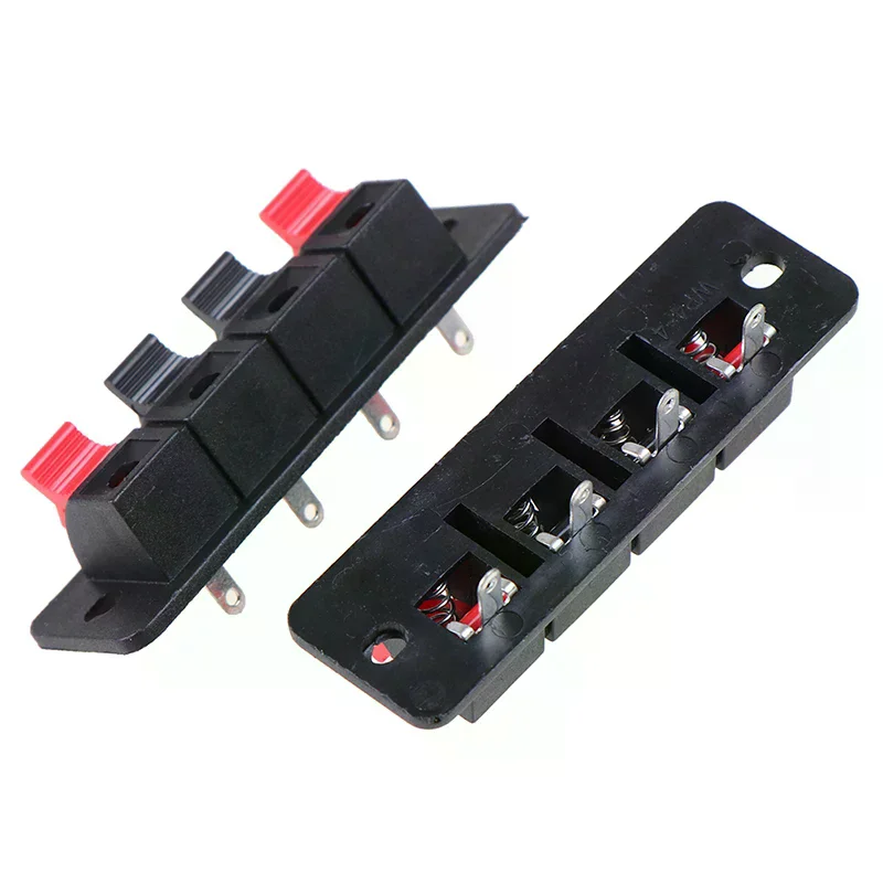 2Pcs 4 Positions Spring Connector Terminal Audio Speaker Terminals Wiring Clip
