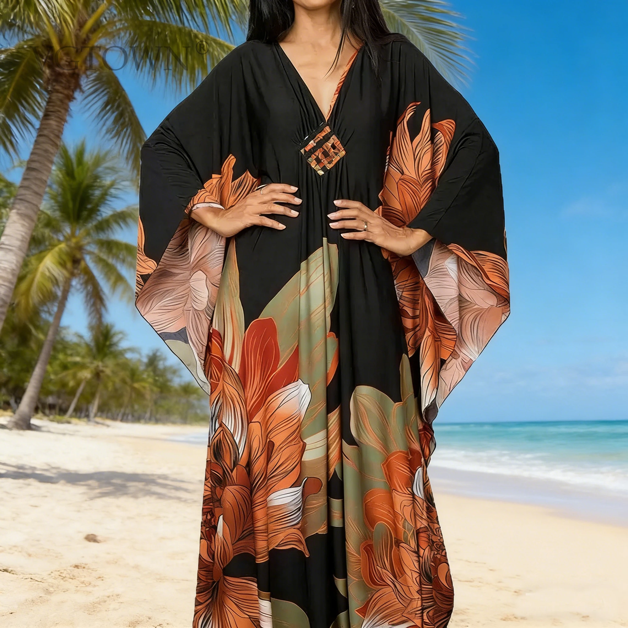 

2026PLus Size Womens Long Cover Up Sheer Bikini Kimono Tie Front Bathing Suit Swimsuit Beachwear