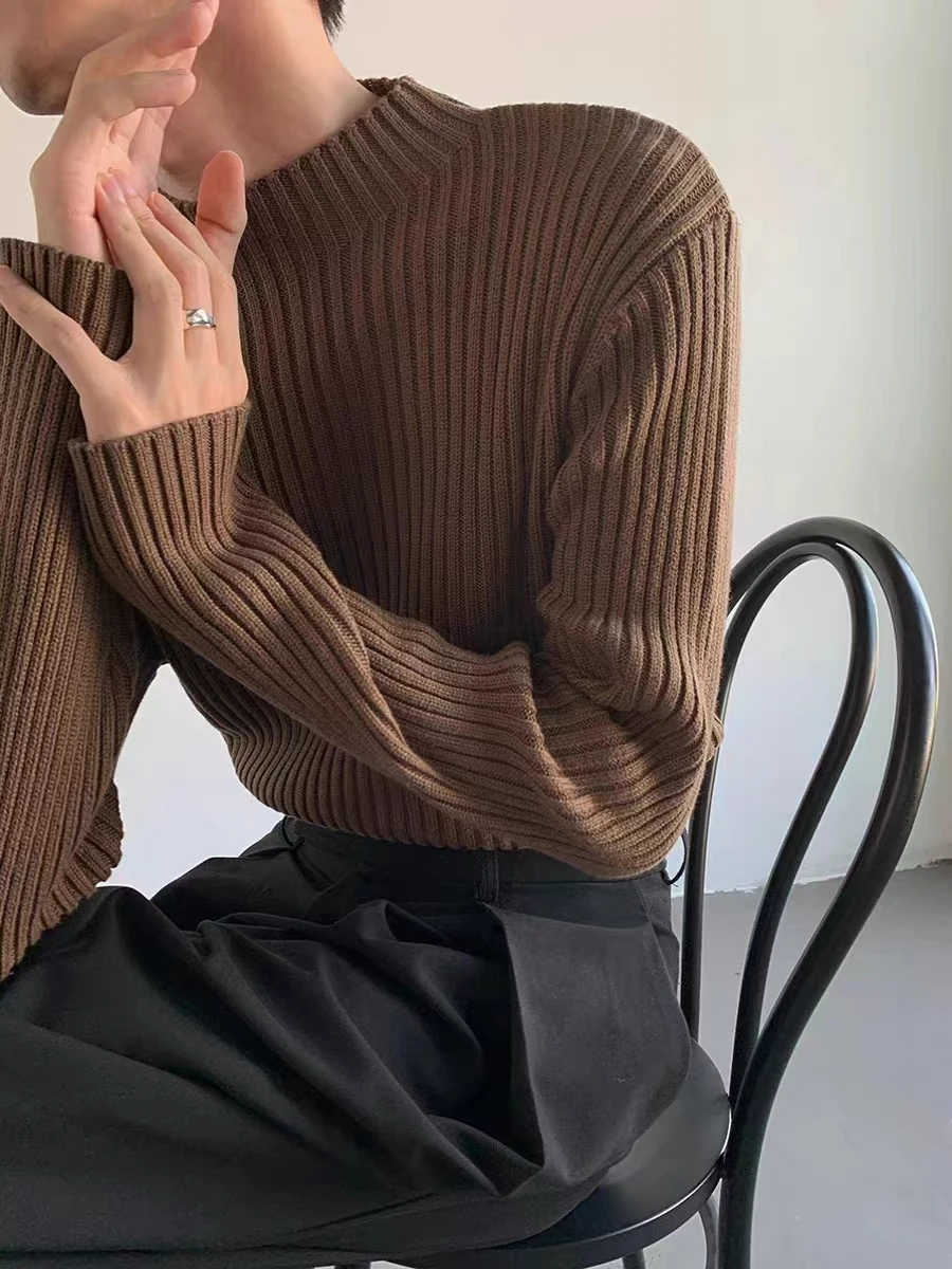 Korean Style Autumn Sweater Loose Bottoming Shirt Solid Color Knitted Pullover for Men and Women