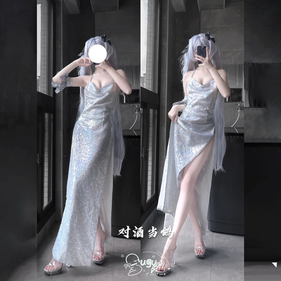 

NIKKE The Goddess of Victory Nikke Cinderella Dress Cosplay Costume Crystal Party Game Suit Sexy Evening Dress Uniform