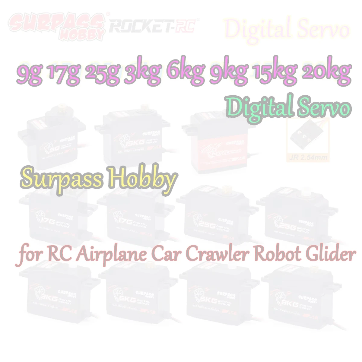 

Surpass Hobby 9g 17g 25g 3kg 6kg 9kg 15kg 20kg Digital Servo S0009M S0017M S0025M for RC Airplane Car Crawler Robot Glider Parts