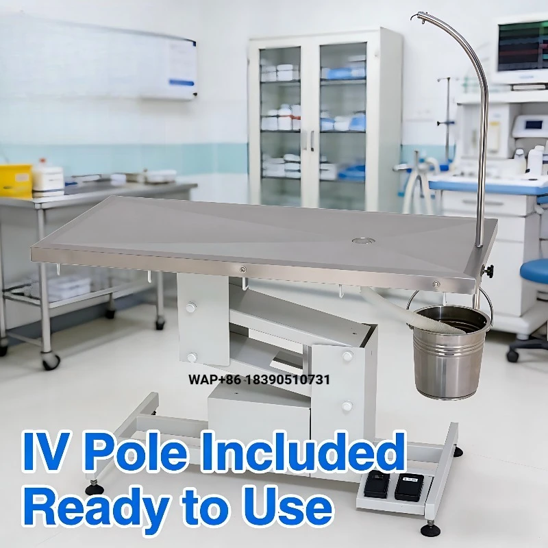 EURVET veterinary equipment, classic Z-type electric veterinary operating table SUS304 stainless steel, animal hospital equipmen