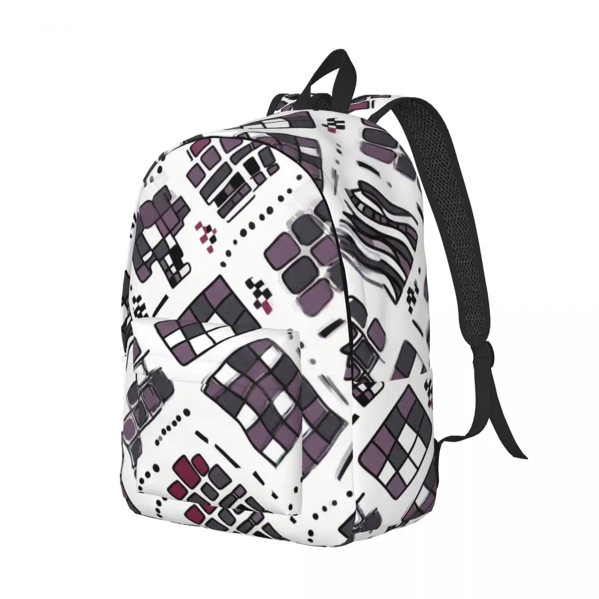 BP-AE-0324 - Diagonal Checker Dot Trail Stripe - Street Graphic - Black White