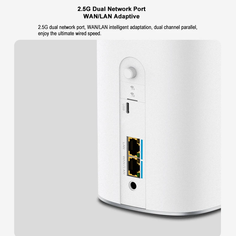 New ZTEE 5G AI CPE G5 Pro MC8512 Router Wi-Fi 7 7200Mbps 4.29Gbps Wireless Sim Card Modem Repeater With Dual 2.5G Ethernet Ports