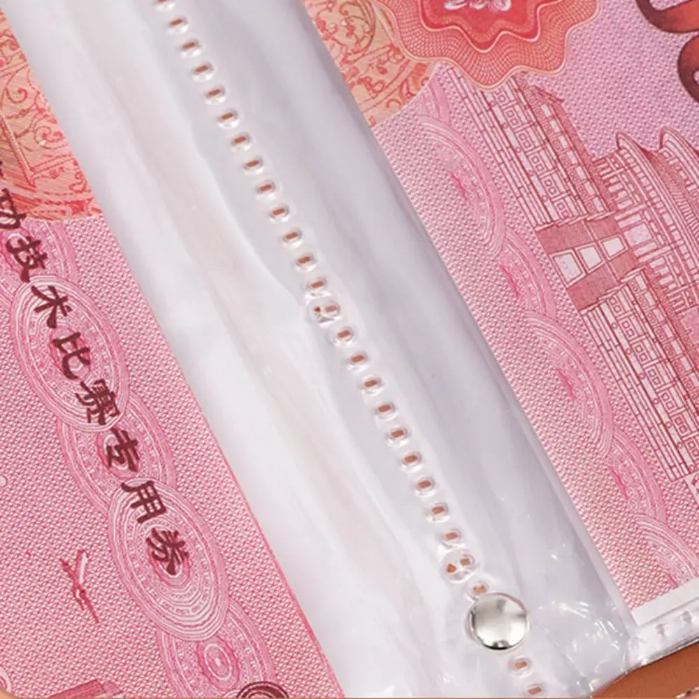PU Leather Saving Money Binder Refillable Portable Planner Organizer Cash Envelopes Savings Handbook Budget Binder view 4