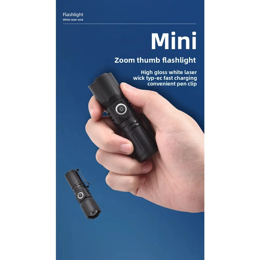 Strong Light Mini Flashlight,Outdoor Multifunctional Rechargeable Portable Torch Bright LED Long-Lasting Battery Water-Resistant