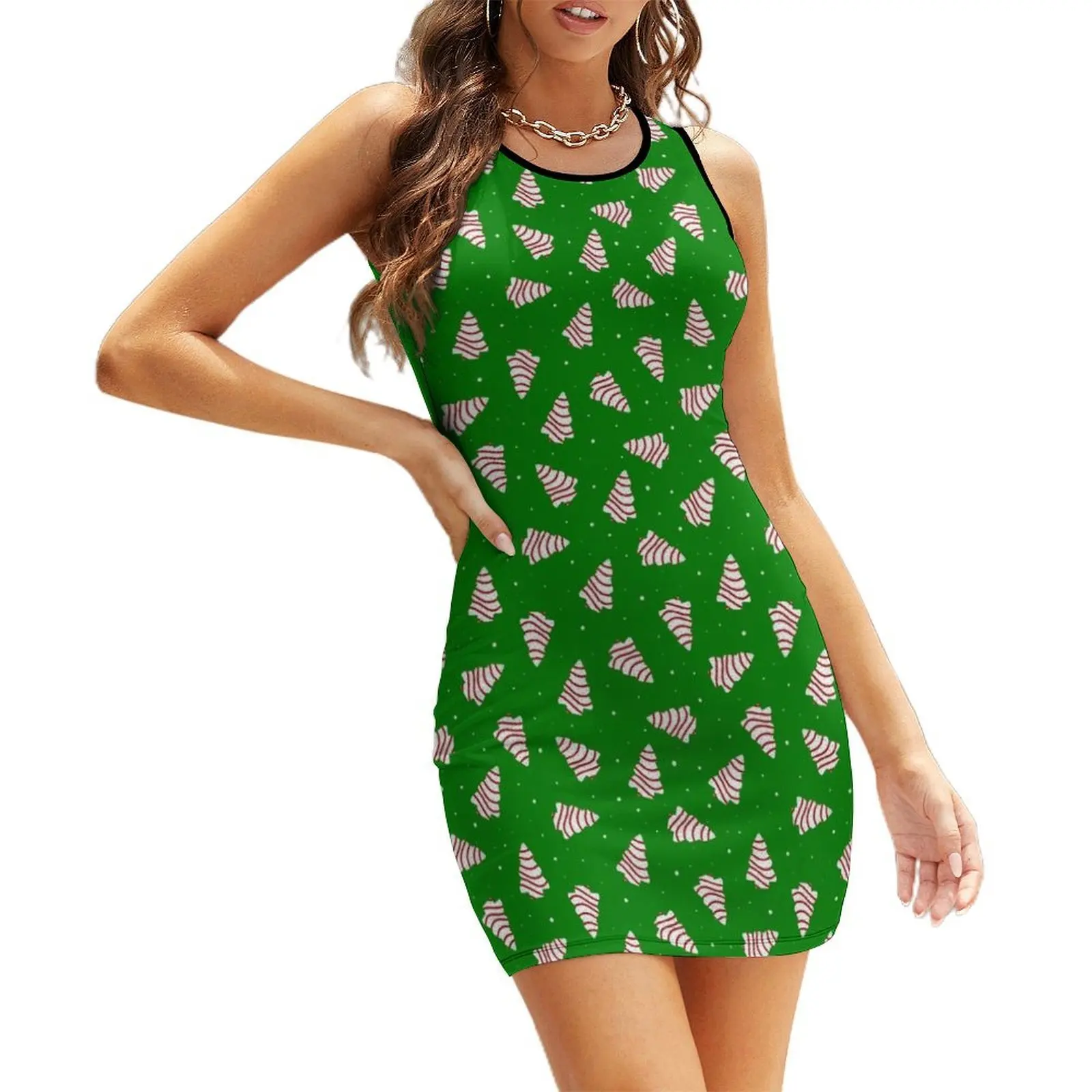 

Little Debbie Cake Christmas Tree Snack Cake Sleeveless Sundress women's elegant loose dresses dress korean style