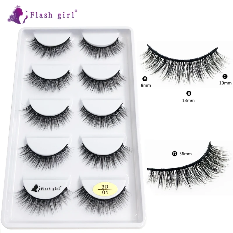 5 คู่/ถาด 3D ธรรมชาติหนาแน่นยืดหยุ่นและ reusable ยาวนาน Full strip eyelashes extension พร้อม customizable