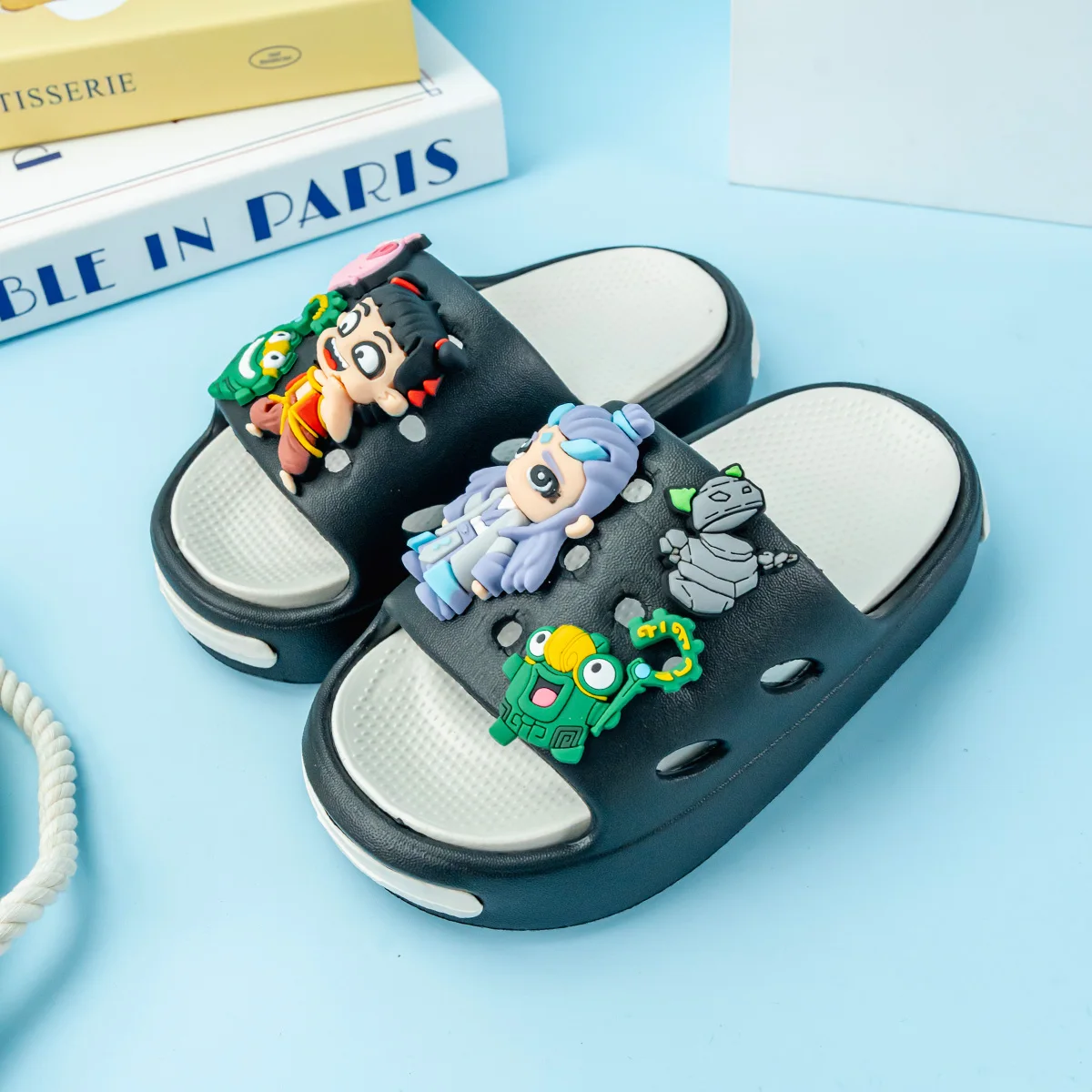 

New Popular Cartoon Boundary Beast Versatile Boys' Eva Slippers Fashionable Double Soft-Soled Non-Slip Sandals 831