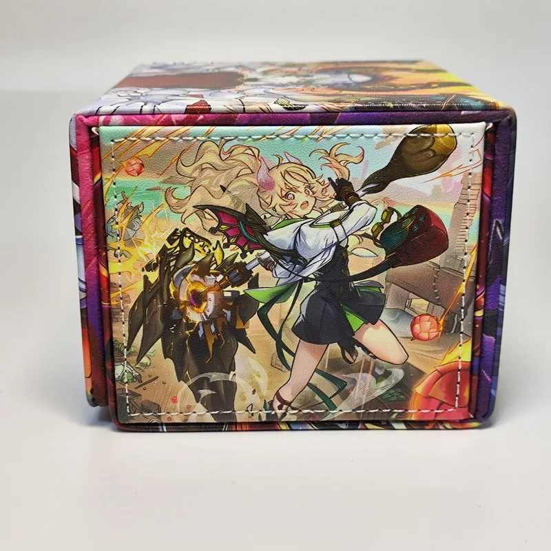 YuGiOh caja de almacenamiento de tarjetas de cuero, tarjetas de centro, juego clásico de Anime, juguete de colección